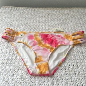 Vibrant Tie-Dye Bikini Bottom with Side Straps
